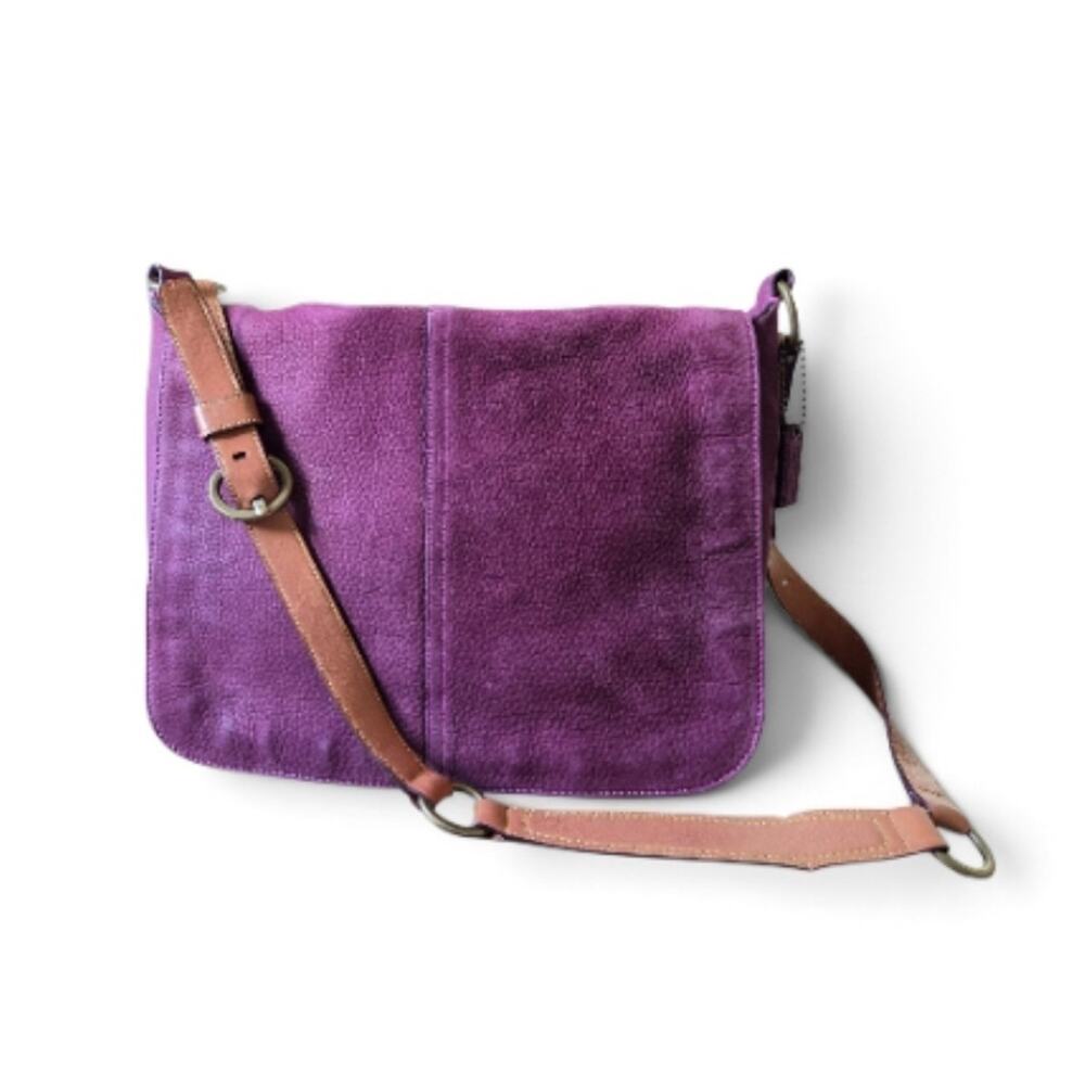 VTG Coach Chelsea 5773 Purple Nubuc Leather Messenger Crossbody Bag Y2K